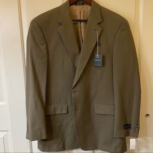 Van Heusen Olive Green Suit Jacket 44 Long NWT